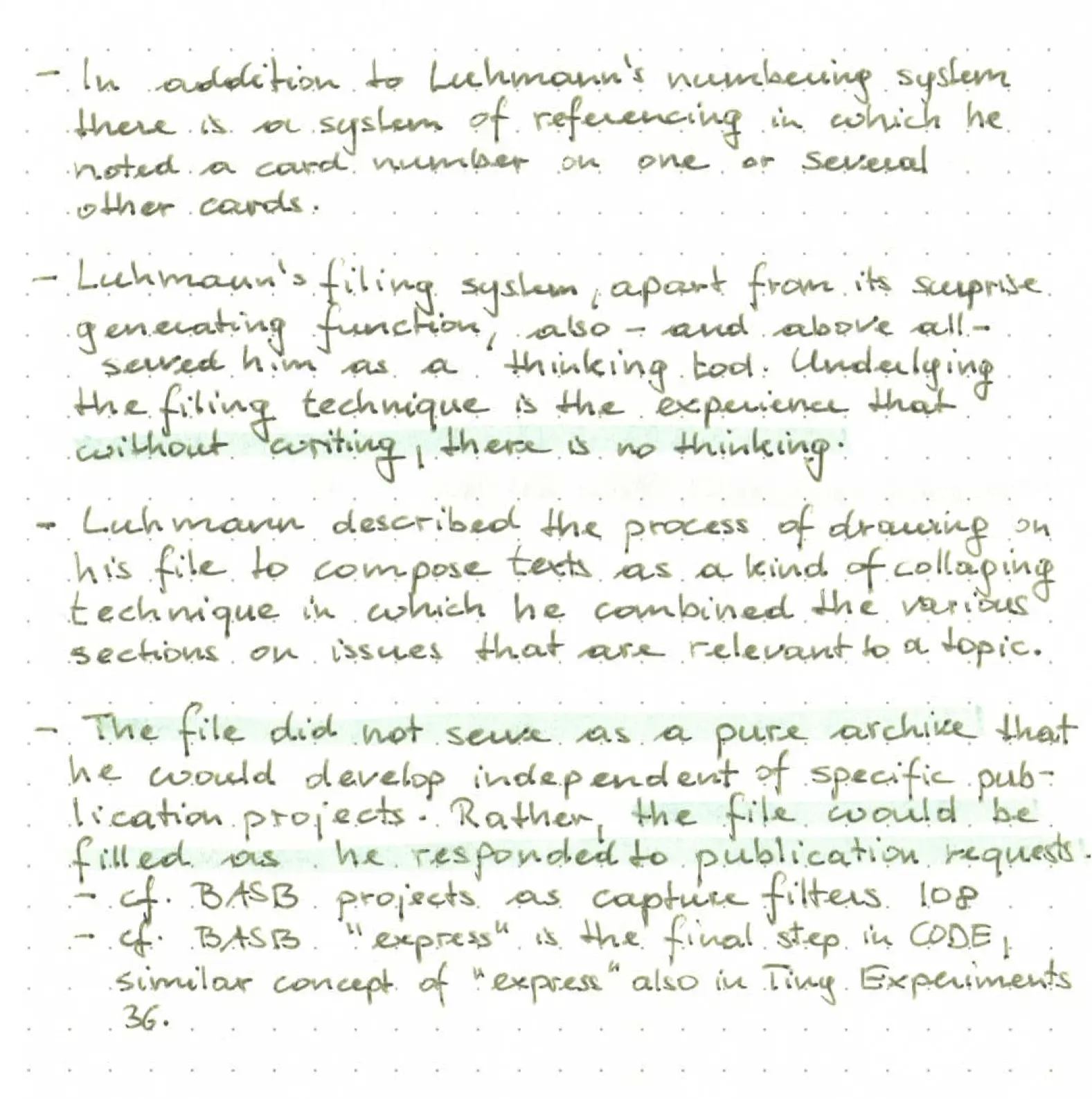 Niklas Luhmann's Zettelkasten (excerpt from J. Schmidt's paper), handwritten page 2
